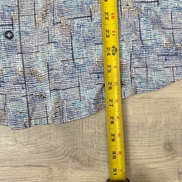 Jermyn & Bond Modern Fit Blue Geometric Cotton Button-Down Shirt Size L - Picture 7 of 16